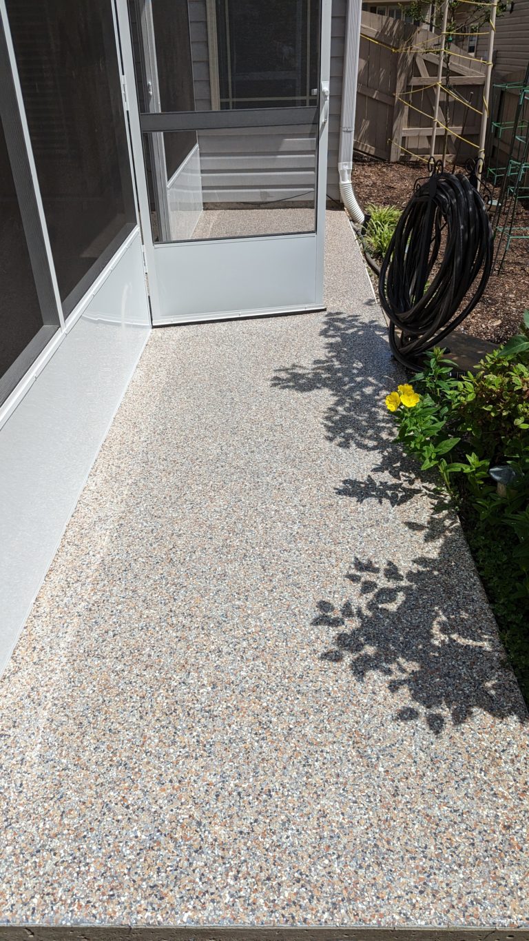 Outside patio with Epoxy Flake